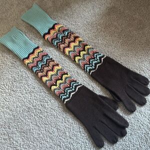 Missoni For Target Womens Knit Gloves Multicolor Chevron Pattern!